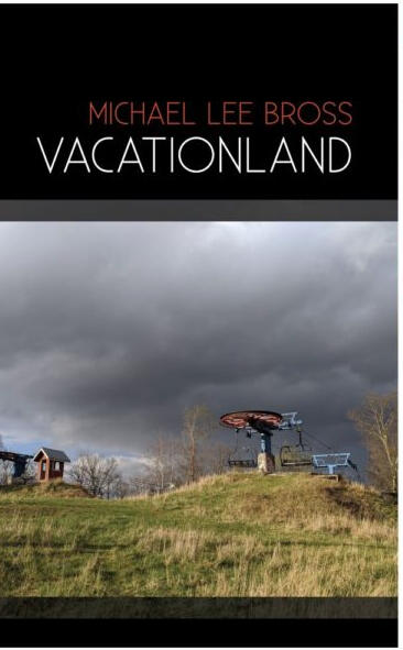 Picture of a book cover. The book is called Vacationland by Michael Lee Bross
